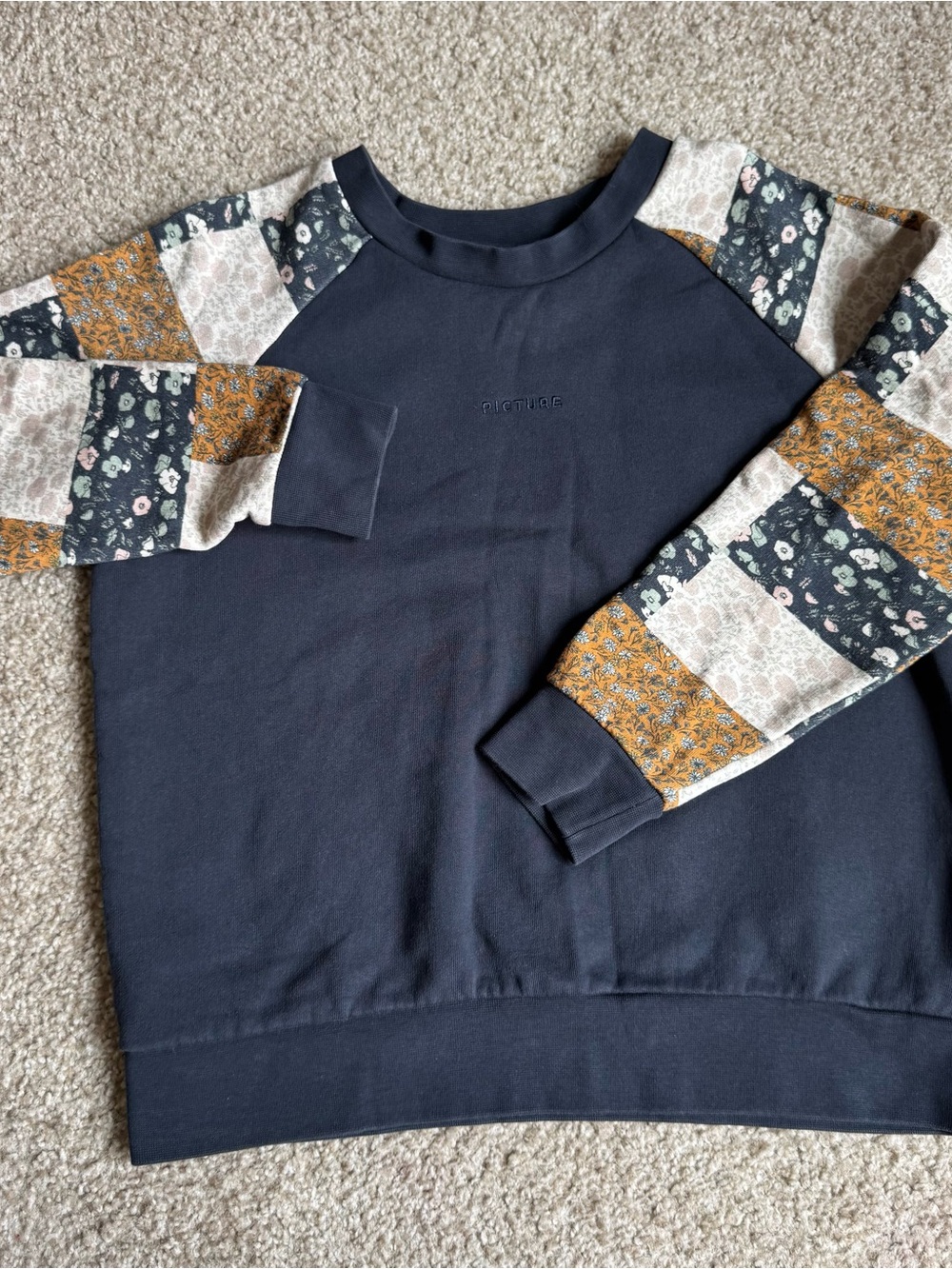Pullover Picture Blayr Crew Patchwork Flower Sweatshirt Organic Cotton